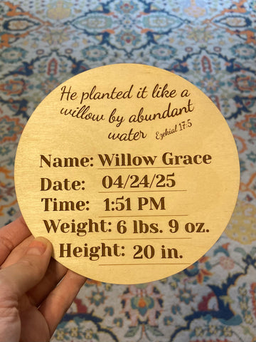 Custom Newborn Announcement