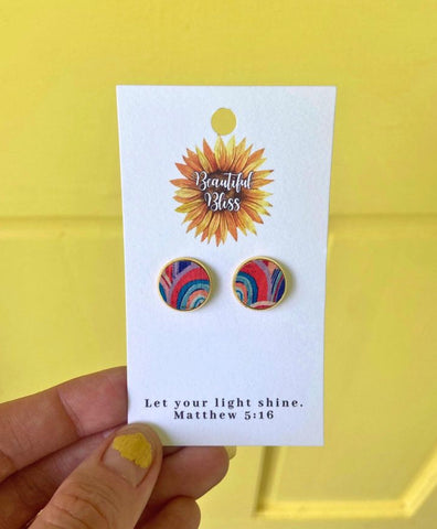 Color Swirl Studs