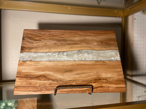 Pearl White Epoxy Cutting Board