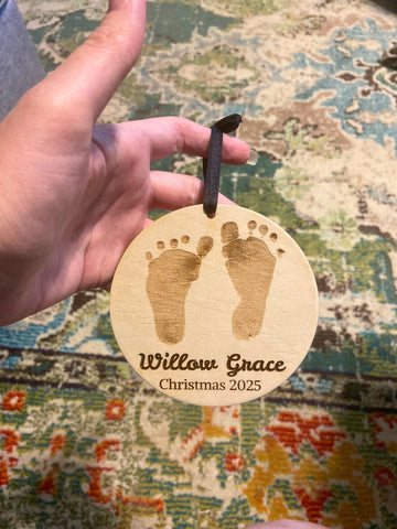 Baby Footprint Christmas Ornament