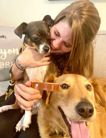 “Dog Mom” Leather Keychain