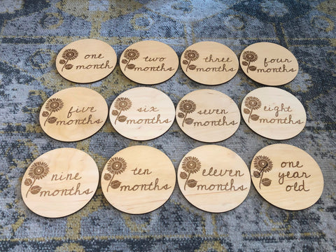 Sunflower Baby Monthly Milestone Set