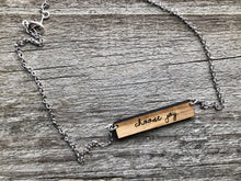 Load image into Gallery viewer, Choose Joy Wood Bar Necklace
